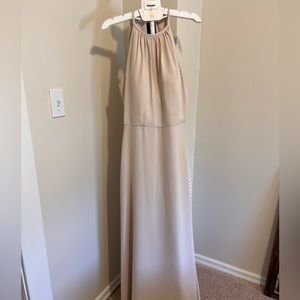 Bill Levkoff champagne bridesmaid dress, size 12